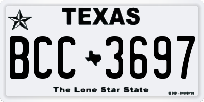 TX license plate BCC3697