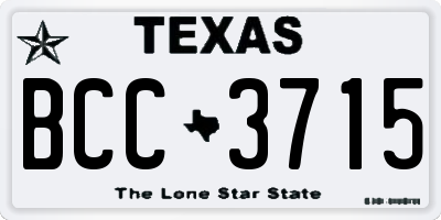 TX license plate BCC3715