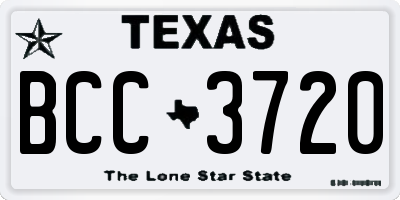 TX license plate BCC3720