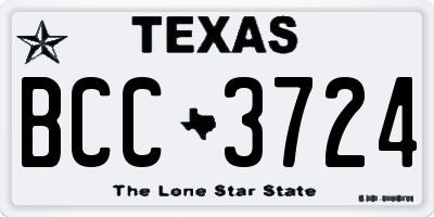 TX license plate BCC3724