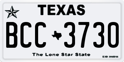 TX license plate BCC3730