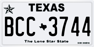 TX license plate BCC3744