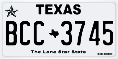 TX license plate BCC3745