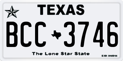 TX license plate BCC3746