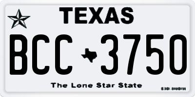 TX license plate BCC3750