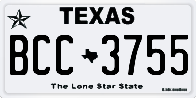 TX license plate BCC3755