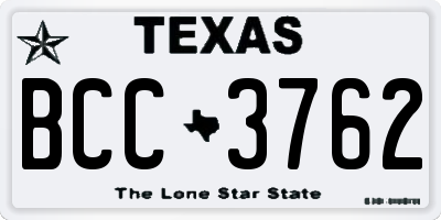 TX license plate BCC3762