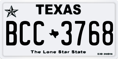 TX license plate BCC3768