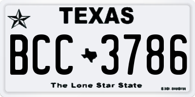 TX license plate BCC3786