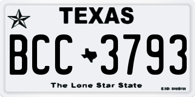 TX license plate BCC3793