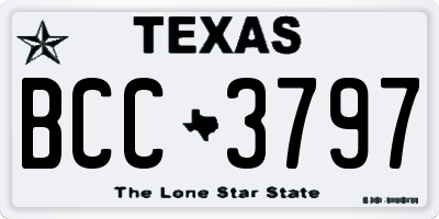 TX license plate BCC3797