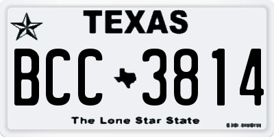 TX license plate BCC3814