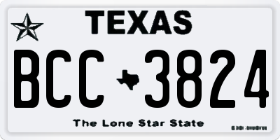 TX license plate BCC3824