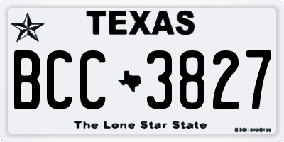 TX license plate BCC3827