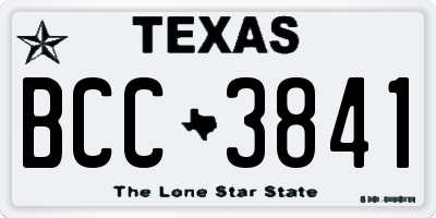 TX license plate BCC3841
