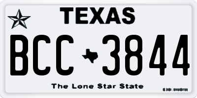 TX license plate BCC3844