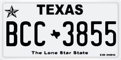 TX license plate BCC3855