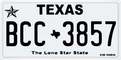 TX license plate BCC3857