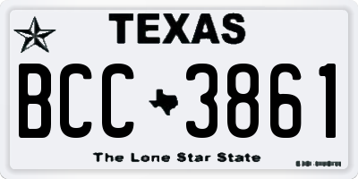 TX license plate BCC3861