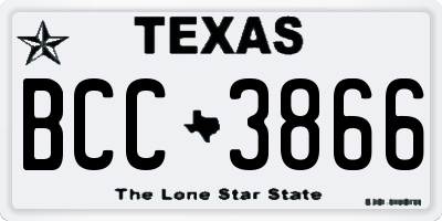 TX license plate BCC3866