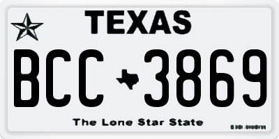 TX license plate BCC3869