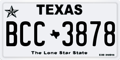 TX license plate BCC3878