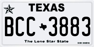 TX license plate BCC3883