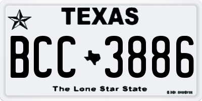 TX license plate BCC3886