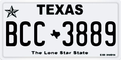 TX license plate BCC3889