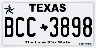 TX license plate BCC3898