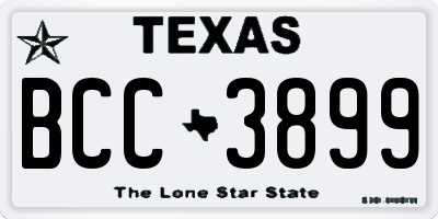 TX license plate BCC3899