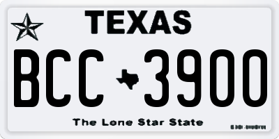TX license plate BCC3900