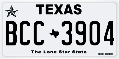 TX license plate BCC3904
