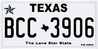 TX license plate BCC3906