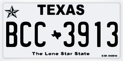 TX license plate BCC3913