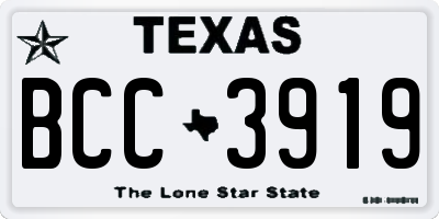 TX license plate BCC3919