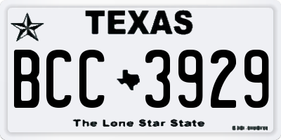 TX license plate BCC3929