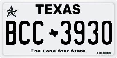 TX license plate BCC3930