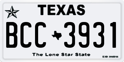 TX license plate BCC3931