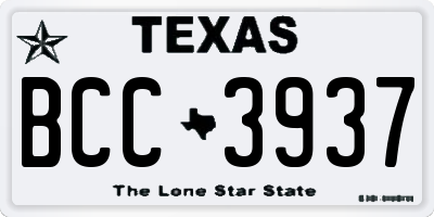 TX license plate BCC3937