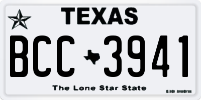 TX license plate BCC3941