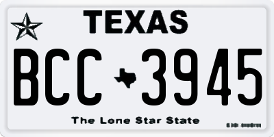 TX license plate BCC3945