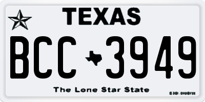 TX license plate BCC3949