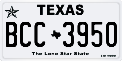TX license plate BCC3950