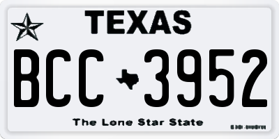 TX license plate BCC3952