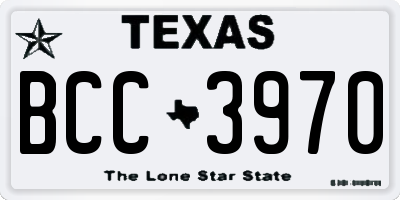 TX license plate BCC3970