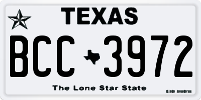 TX license plate BCC3972