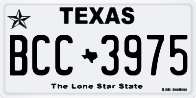 TX license plate BCC3975