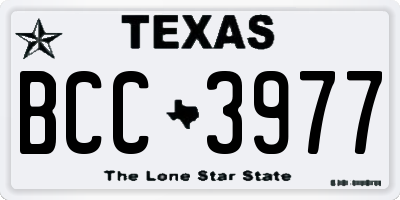 TX license plate BCC3977