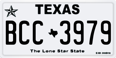 TX license plate BCC3979